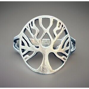 Sterling Silver .925  Tree of Life Detailed Ring – Size 7.5